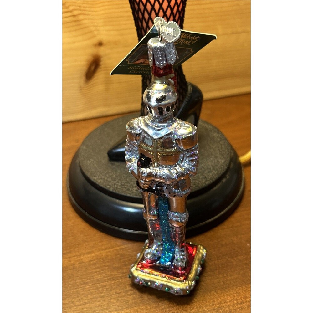 Knight 2011 Old World Christmas OWC Blown Glass Ornament New with TAG
